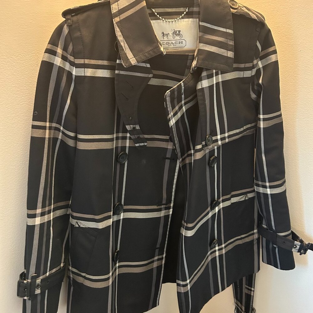 Coach Belted Plaid Jacket
